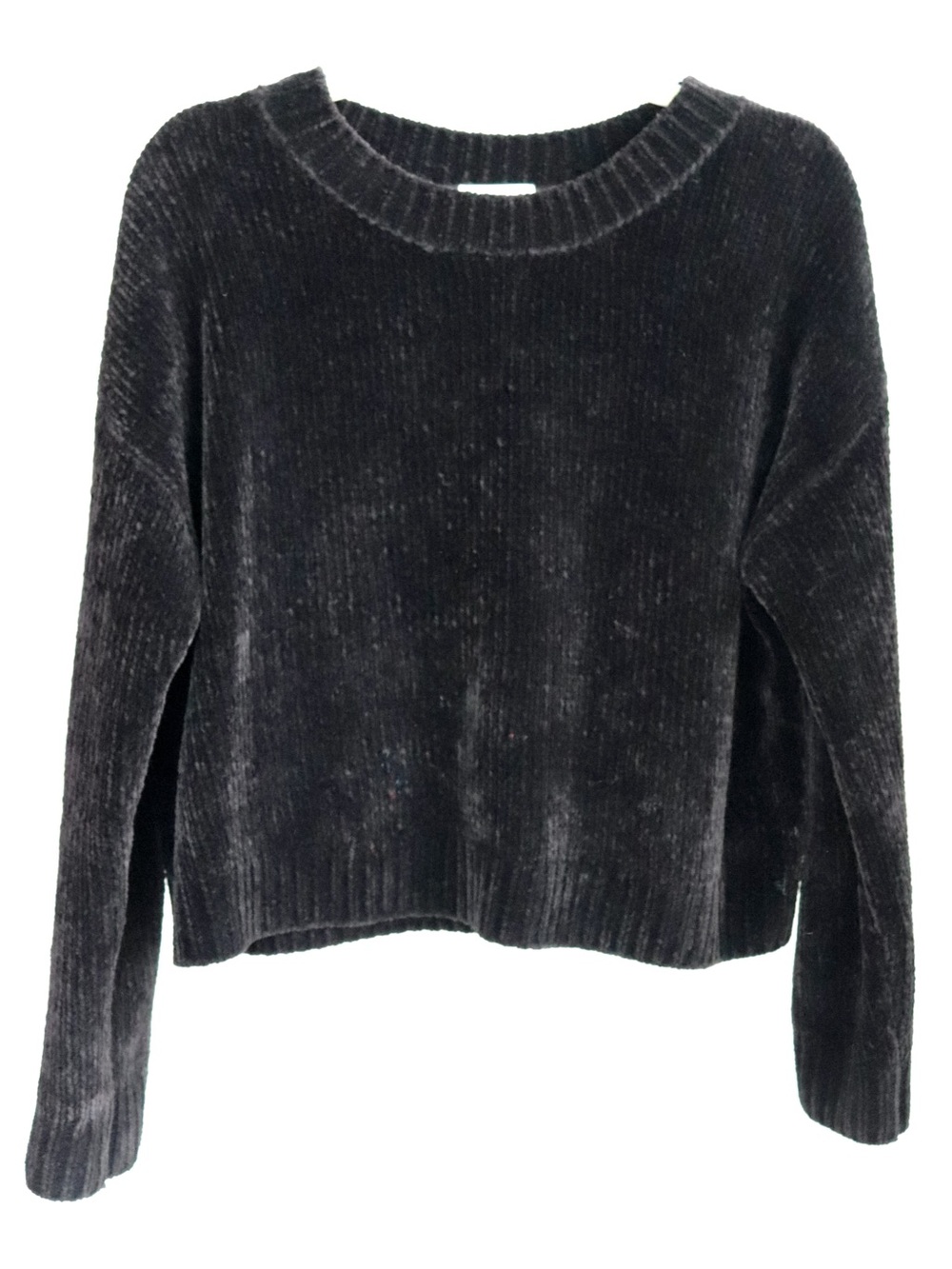Silence + Noise -  Crew Neck Chunky Soft Fuzzy Black Sweater - Women’s Small